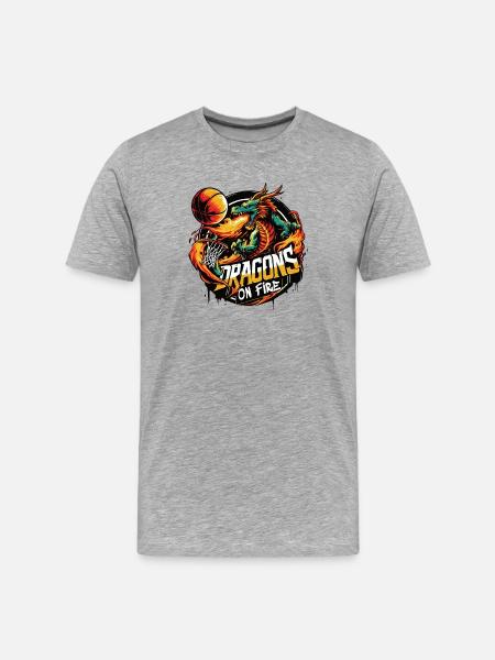 Dragons on Fire Basketball - Men's Premium Organic T-Shirt - heather grey