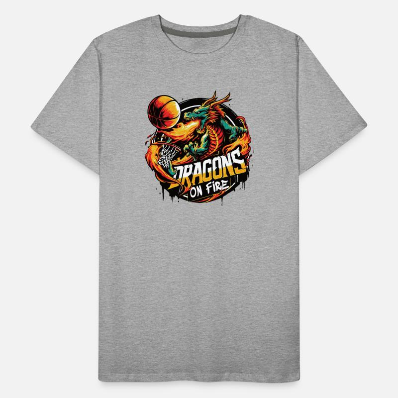 Basket-ball Dragons on Fire T-shirt bio Premium Homme