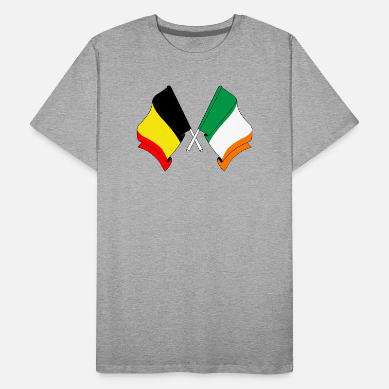Drapeau Belgique, drapeau Irlande T-shirt bio Premium Homme