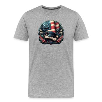 Commémoration et honneur - T-shirt bio Premium Homme - gris chiné - Devant - Damien (186cm)