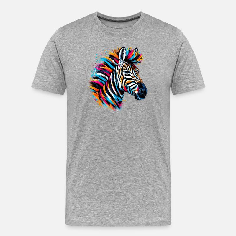 Zebra - Männer Premium Bio T-Shirt - Grau meliert