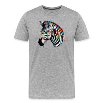 Zebra - Männer Premium Bio T-Shirt - Grau meliert - Vorne - Damien (186cm)