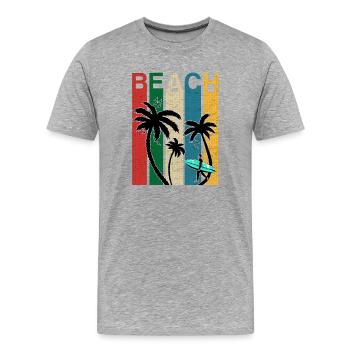 Colored Beach Fun - Men's Premium Organic T-Shirt - heather grey - Front - Damien (186cm)