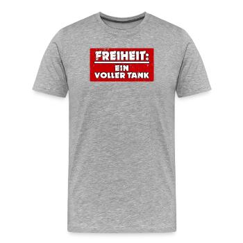 Energiespeicher Tanken Statement Zapfsäule - Männer Premium Bio T-Shirt - Grau meliert - Vorne - Damien (186cm)