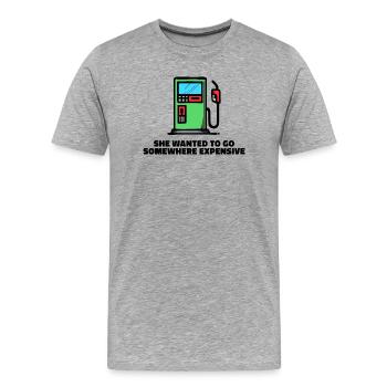 Tankstelle Tanken Statement Zapfsäule Energie - Männer Premium Bio T-Shirt - Grau meliert - Vorne - Damien (186cm)