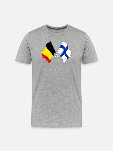 Flag Belgium, flag Finland - Men's Premium Organic T-Shirt - heather grey