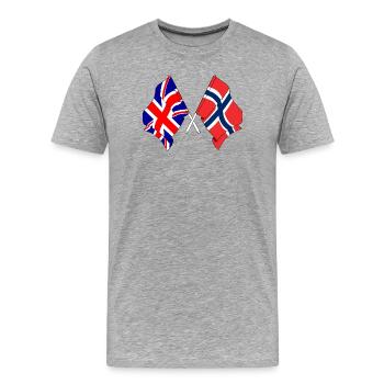 Flag England, flag Norway - Men's Premium Organic T-Shirt - heather grey - Front - Damien (186cm)