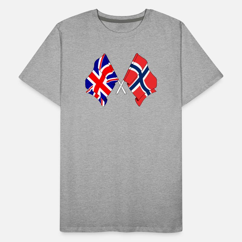 Drapeau Angleterre, drapeau Norvège T-shirt bio Premium Homme