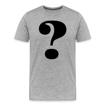 Big question mark - Men's Premium Organic T-Shirt - heather grey - Front - Damien (186cm)