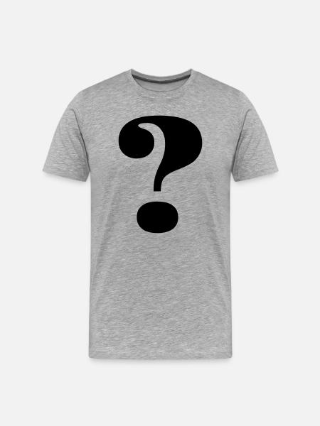 Großes Fragezeichen - Männer Premium Bio T-Shirt - Grau meliert