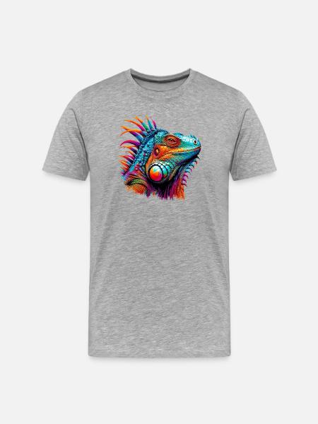 Iguana - Men's Premium Organic T-Shirt - heather grey
