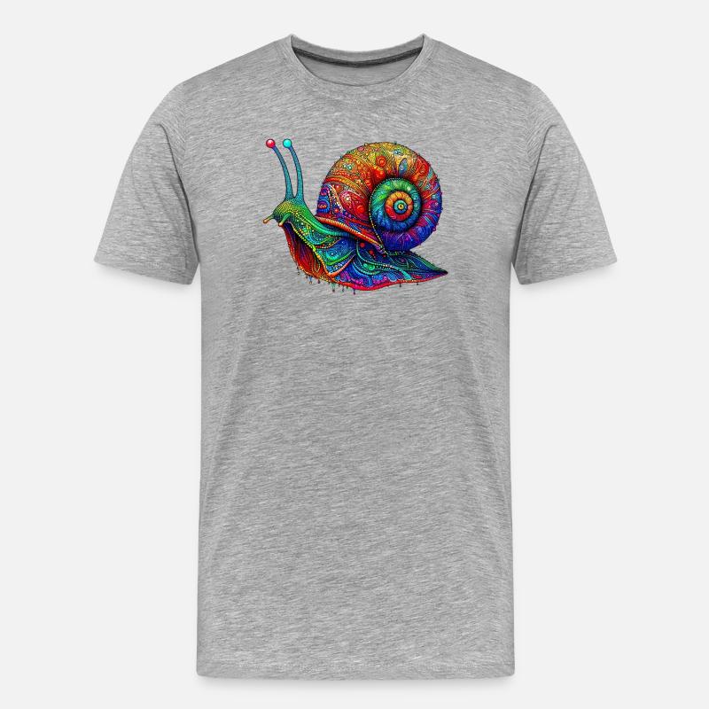 Schnecke - Männer Premium Bio T-Shirt - Grau meliert