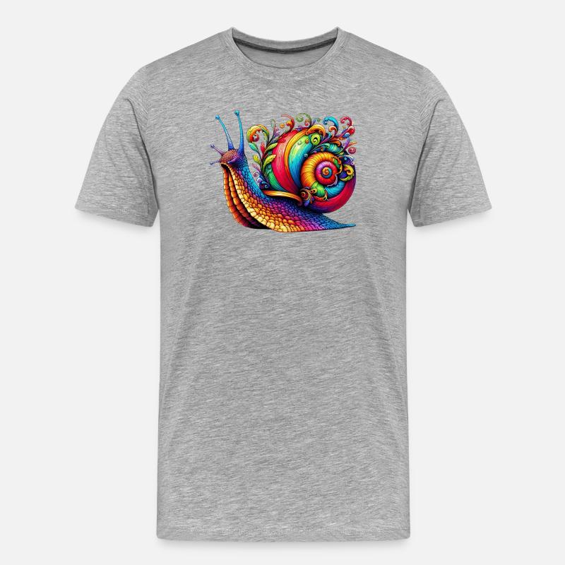 Schnecke - Männer Premium Bio T-Shirt - Grau meliert