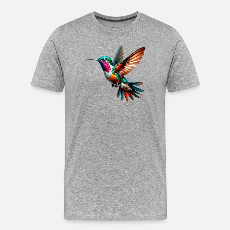 Kolibri - Männer Premium Bio T-Shirt - Grau meliert