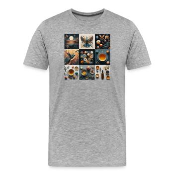 Collage, Natur und Leben - Männer Premium Bio T-Shirt - Grau meliert - Vorne - Damien (186cm)