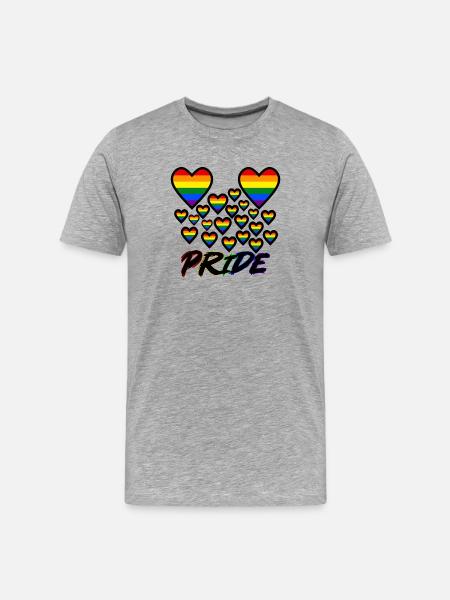 PRIDE - Männer Premium Bio T-Shirt - Grau meliert