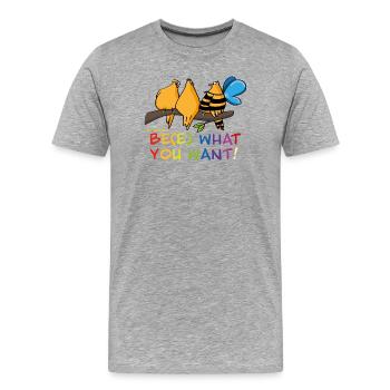 Imprimé LGBTQ coloré, fierté - T-shirt bio Premium Homme - gris chiné - Devant - Damien (186cm)