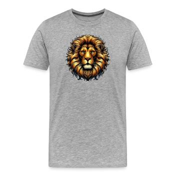 Lion - T-shirt bio Premium Homme - gris chiné - Devant - Damien (186cm)