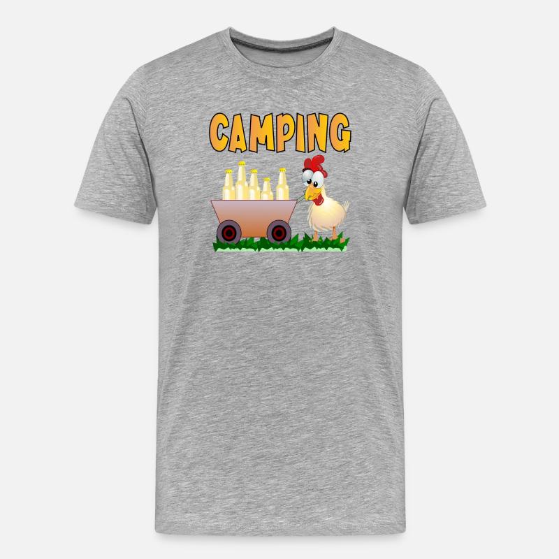CAMPING GETRÄNKE - Männer Premium Bio T-Shirt - Grau meliert