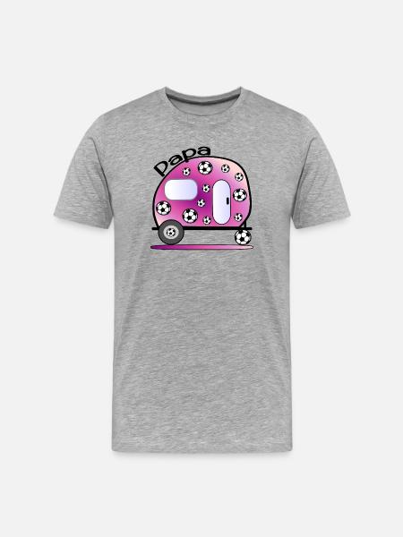 CAMPINGPLATZ - CAMPING PAPA - Männer Premium Bio T-Shirt - Grau meliert
