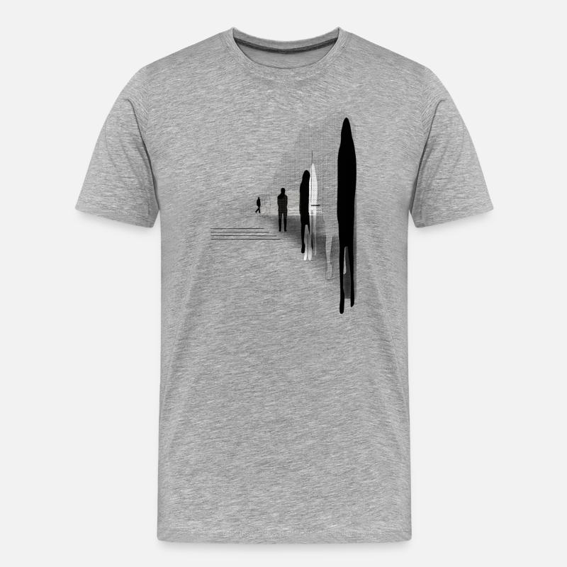Stille Silhouetten - Männer Premium Bio T-Shirt - Grau meliert