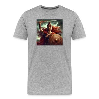 Celtic Warrior - Men's Premium Organic T-Shirt - heather grey - Front - Damien (186cm)