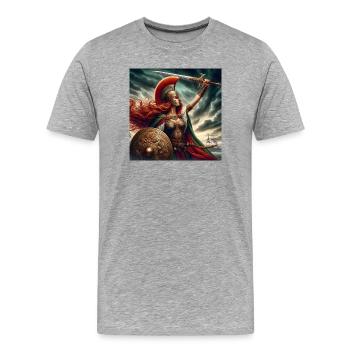Le pouvoir d’un guerrier celtique - T-shirt bio Premium Homme - gris chiné - Devant - Damien (186cm)
