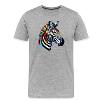 Zebra - Men's Premium Organic T-Shirt - heather grey - Front - Damien (186cm)