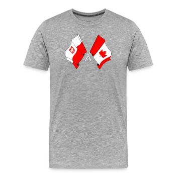 Flag Poland, flag Canada - Men's Premium Organic T-Shirt - heather grey - Front - Damien (186cm)