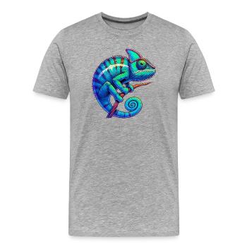 Caméléon - T-shirt bio Premium Homme - gris chiné - Devant - Damien (186cm)