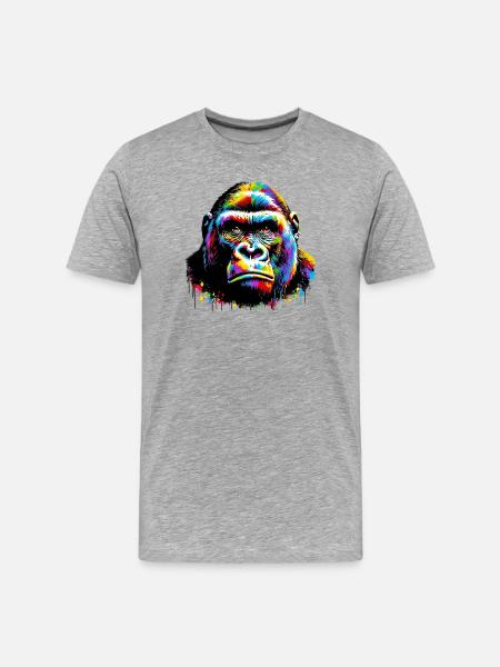 Gorille - T-shirt bio Premium Homme - gris chiné