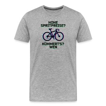 Refueling Bicycle Energy Statement Energy Storage - Men's Premium Organic T-Shirt - heather grey - Front - Damien (186cm)