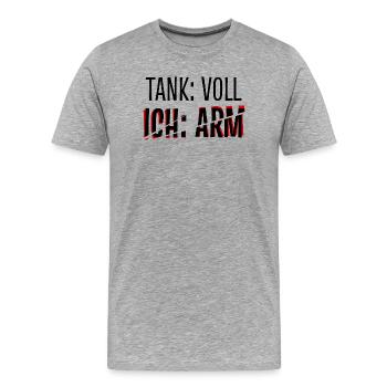 Voiture Drôle Dictons Ravitaillement Station-service Pompe à essence - T-shirt bio Premium Homme - gris chiné - Devant - Damien (186cm)