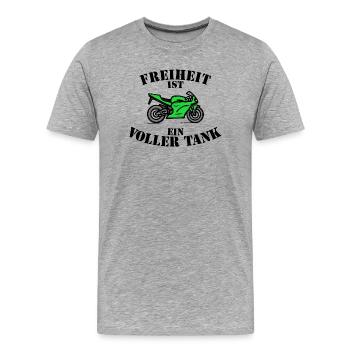 Déclaration de ravitaillement en carburant diesel Essence de station-service - T-shirt bio Premium Homme - gris chiné - Devant - Damien (186cm)
