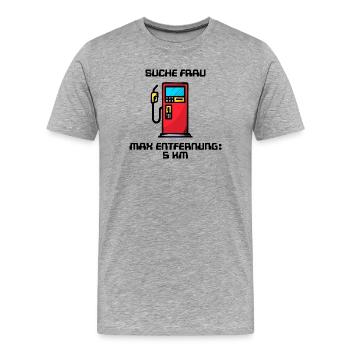 Fuel Pump Energy Energy Storage Statement Refueling - Men's Premium Organic T-Shirt - heather grey - Front - Damien (186cm)