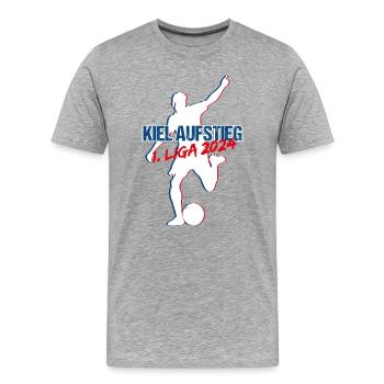 Kiel Aufstieg 2024 - Männer Premium Bio T-Shirt - Grau meliert - Vorne - Damien (186cm)