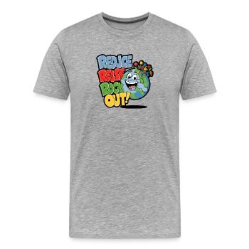 Umweltfreundlicher, peppiger Musikdruck - Männer Premium Bio T-Shirt - Grau meliert - Vorne - Damien (186cm)