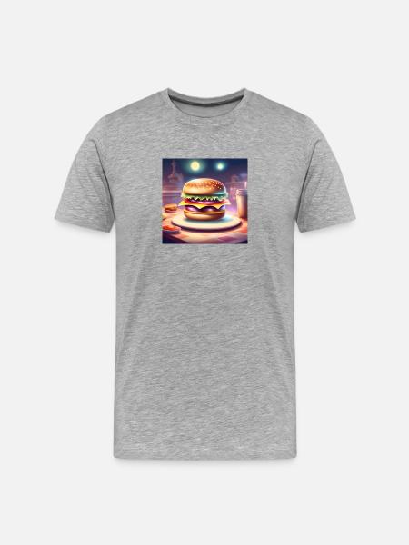 Burger, hamburger, fast food - Men's Premium Organic T-Shirt - heather grey