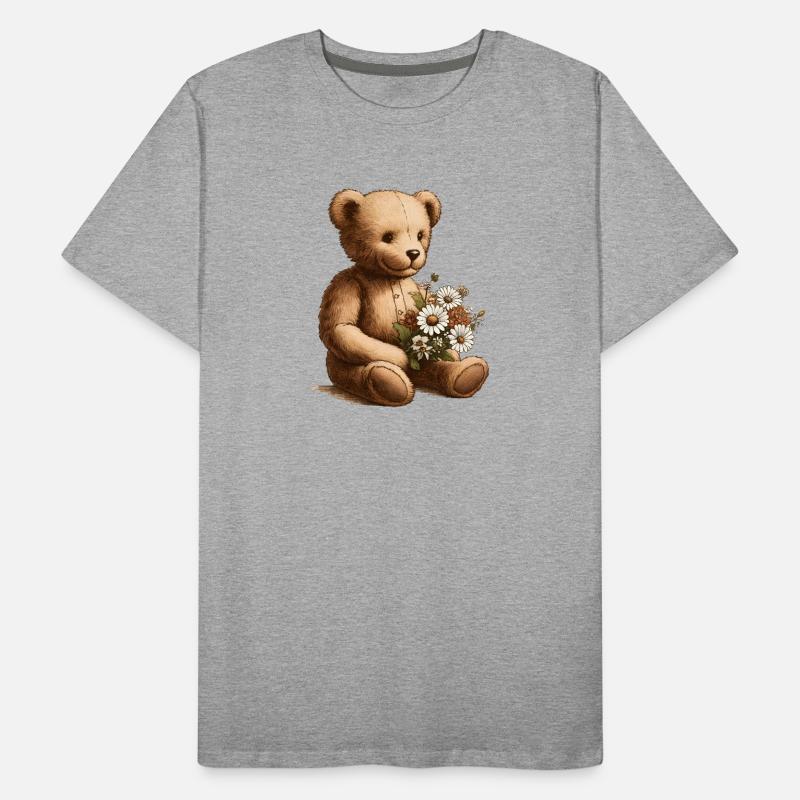 Vintage-Teddy mit Blumen: Ein Hauch von Nostalgie Männer Premium Bio T-Shirt