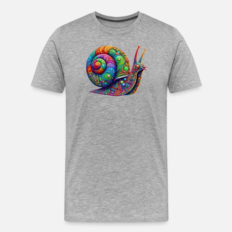 Schnecke - Männer Premium Bio T-Shirt - Grau meliert