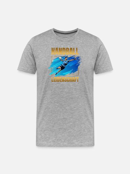 Handball Leidenschaft - Männer Premium Bio T-Shirt - Grau meliert
