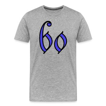 60. 60 JAHRE. 60. JAHRESTAG. 60. GEBURTSTAG. - Männer Premium Bio T-Shirt - Grau meliert - Vorne - Damien (186cm)