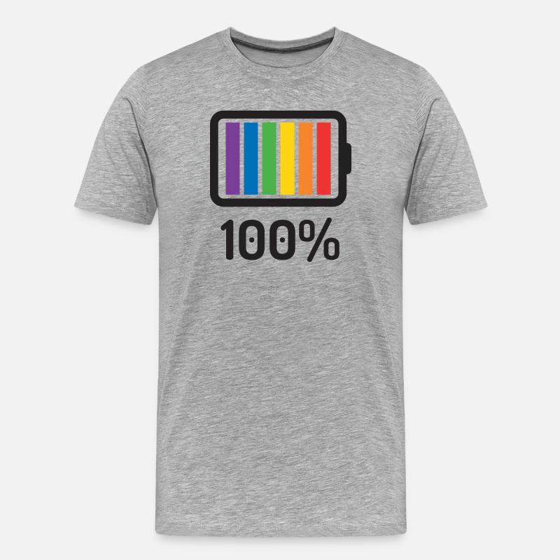 LGBT Pride Monat - 100% queer - Männer Premium Bio T-Shirt - Grau meliert