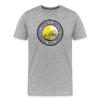 Vatican City Stamp Circle - Men's Premium Organic T-Shirt - heather grey - Front - Damien (186cm)