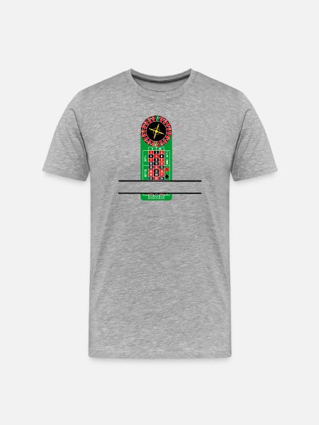 Bannière Roulette Cylinde et Table Casino - T-shirt bio Premium Homme - gris chiné