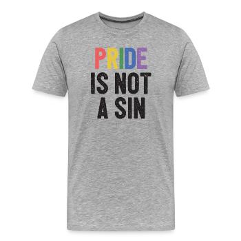 LGBTQ Pride Month - Pride is Not a Sin - Men's Premium Organic T-Shirt - heather grey - Front - Damien (186cm)