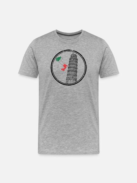 Italy Map Flag Colours - Men's Premium Organic T-Shirt - heather grey