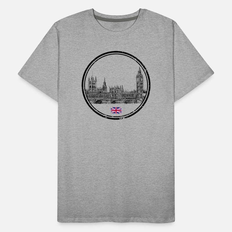 Tiny Union Jack Accent on Black Men's Premium Organic T-Shirt