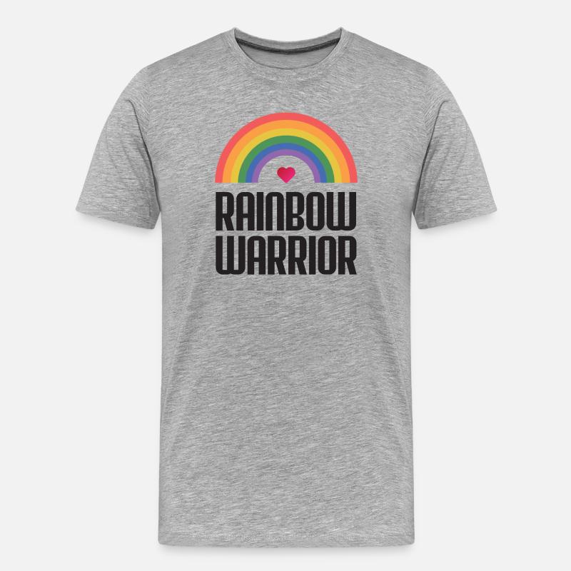 LGBTQ-Pride-Monat - Rainbow Warrior - Männer Premium Bio T-Shirt - Grau meliert