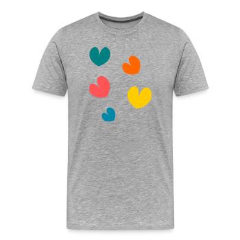 MAMA. MUTTERTAG. HERZ - Männer Premium Bio T-Shirt - Grau meliert - Vorne - Damien (186cm)